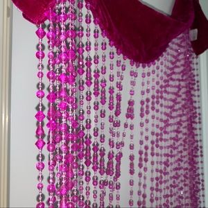 Dark Pink Bead Curtain Panels 2
